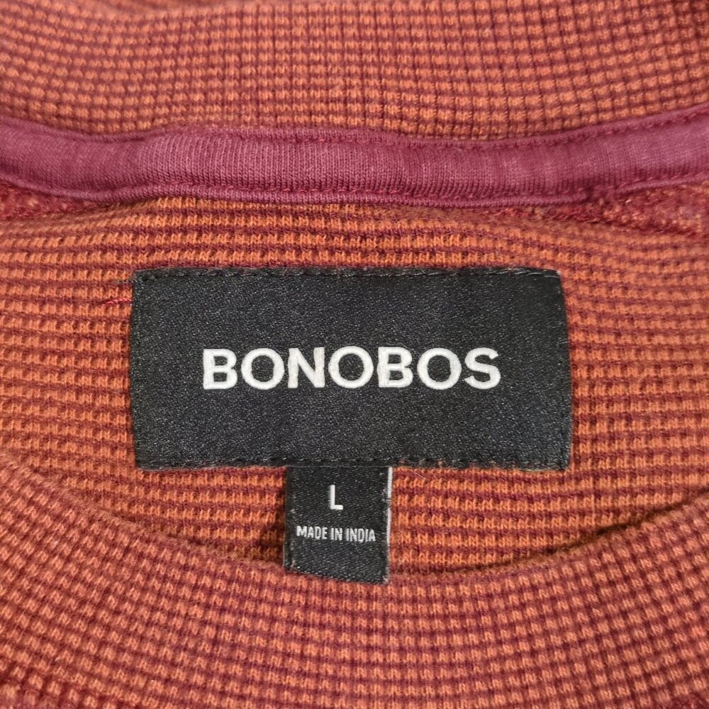 Bonobos Mens Large Crew Waffle Knit Copper Long Sleeve Grunge Streetwear Skater - Picture 3 of 10